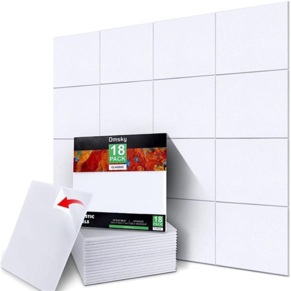 18Pack White Acoustic Panels 12"X12"X 0.4"Soundproof Wall Panels Wall Decoration
